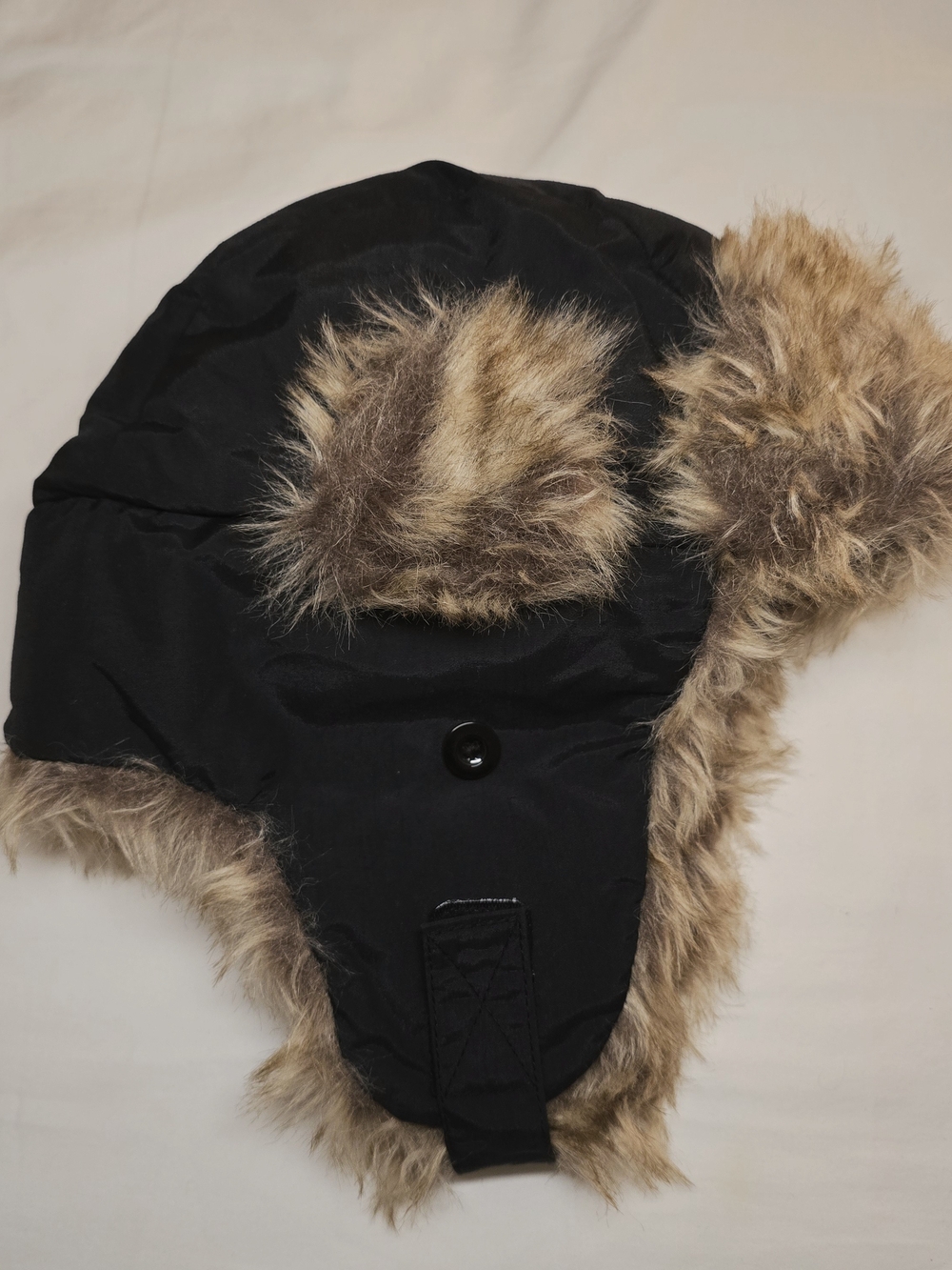 GAP kid's Black Faux-Fur Trapper Hat - 3M Warm Winter Hat